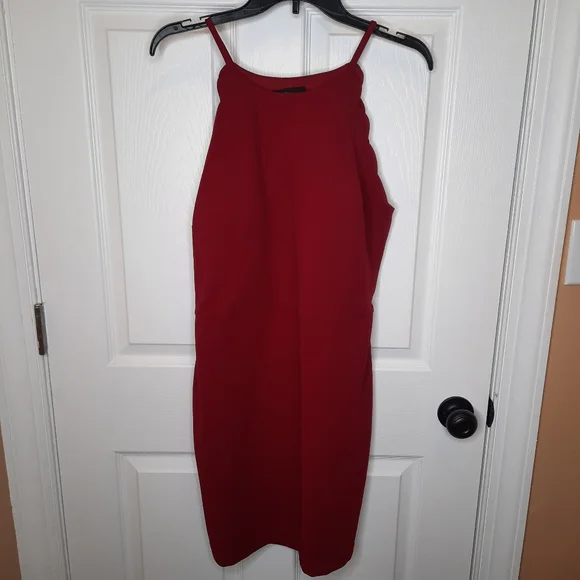 open lace back dress Dancing Queens Bow Back Maxi Dress Red